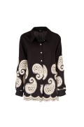 TPN Dryden Black Paisley Lace Embroidered Shirt