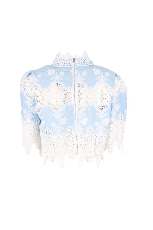 HOBSON BLUSA BIANCO CELESTE