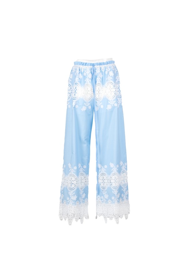 HOBSON PANTALONE BIANCO CELESTE