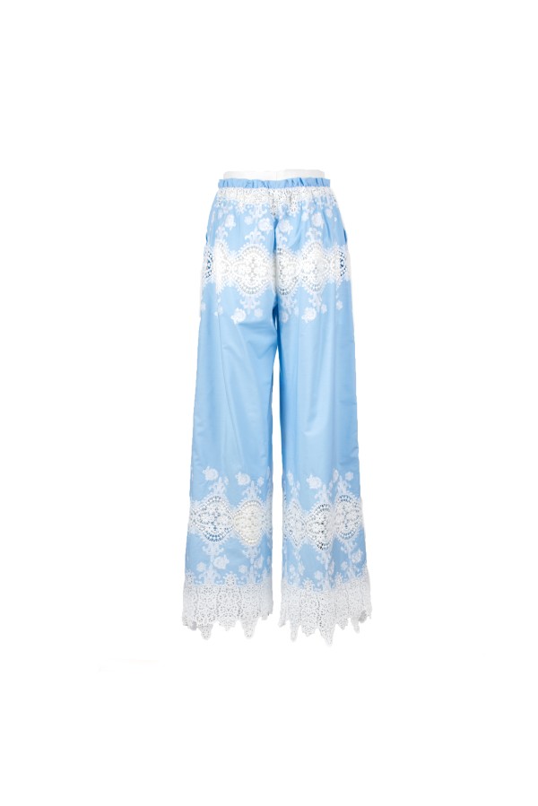 HOBSON PANTALONE BIANCO CELESTE