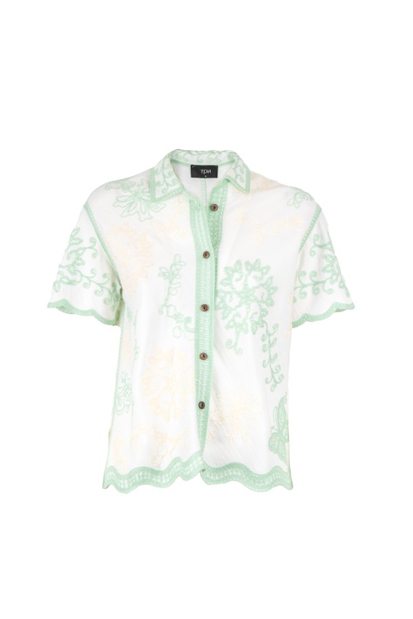 SEAFORD CAMICIA BIANCO VERDE ACQUA