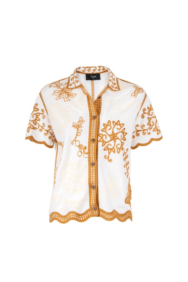 SEAFORD CAMICIA BIANCO TABACCO