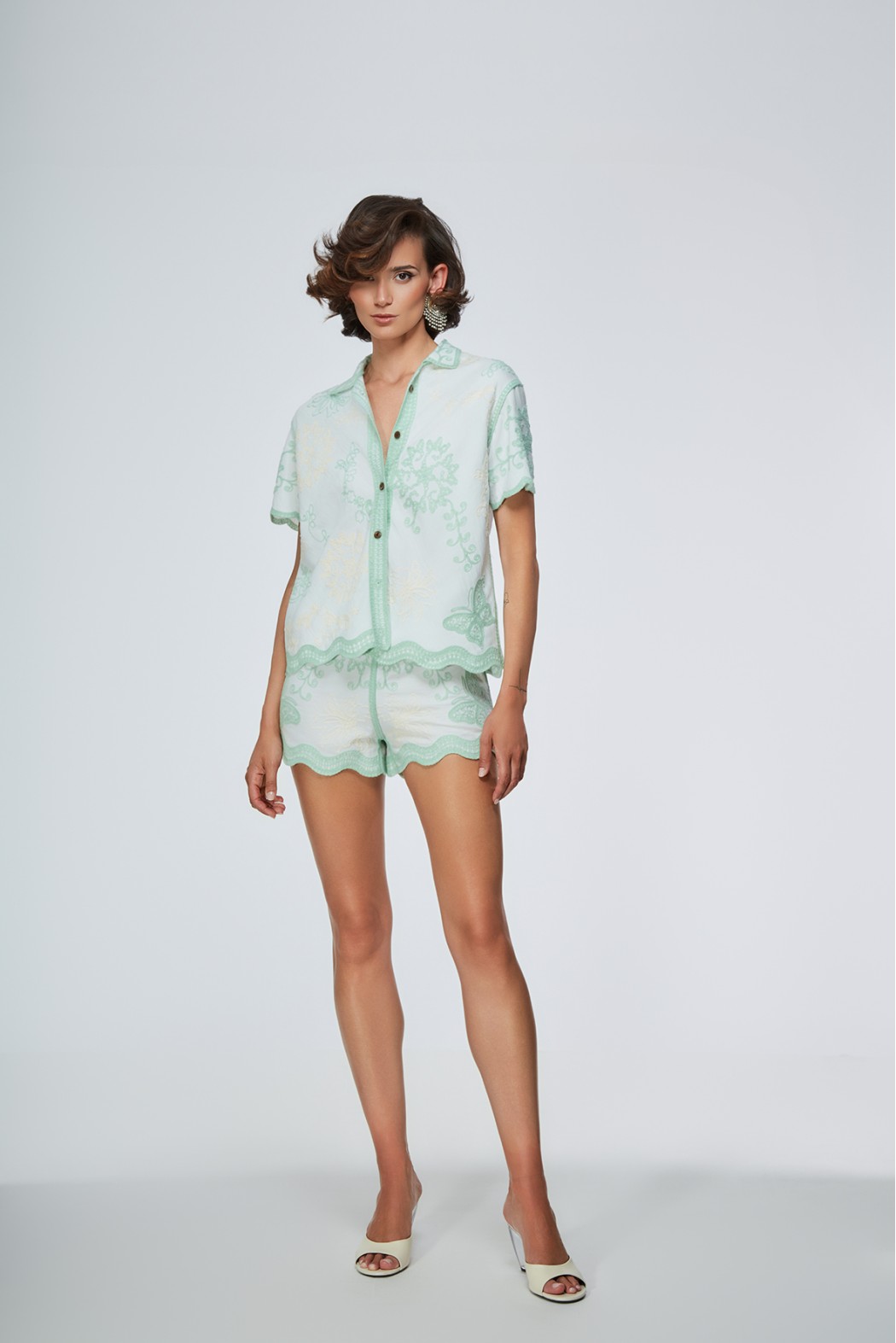 SEAFORD SHORT BIANCO VERDE ACQUA