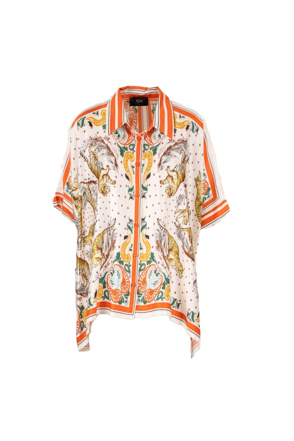 TENBY CAMICIA BIANCO/ARANCIO