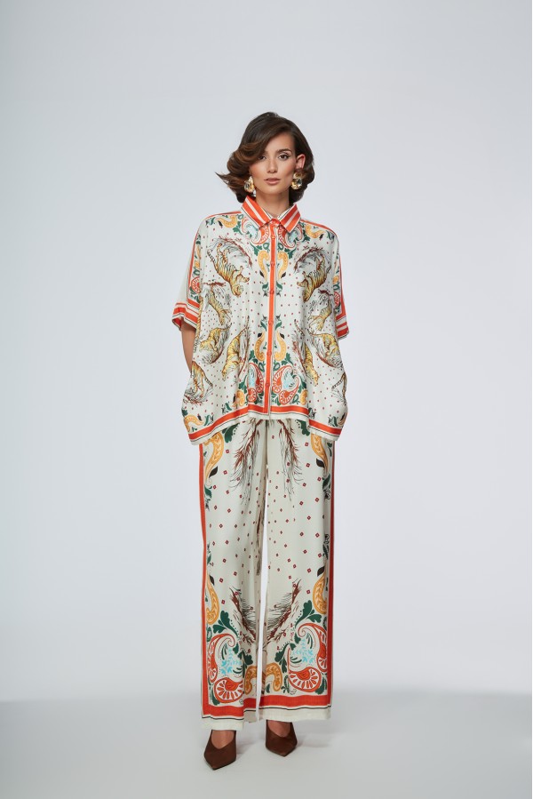 TENBY CAMICIA BIANCO/ARANCIO