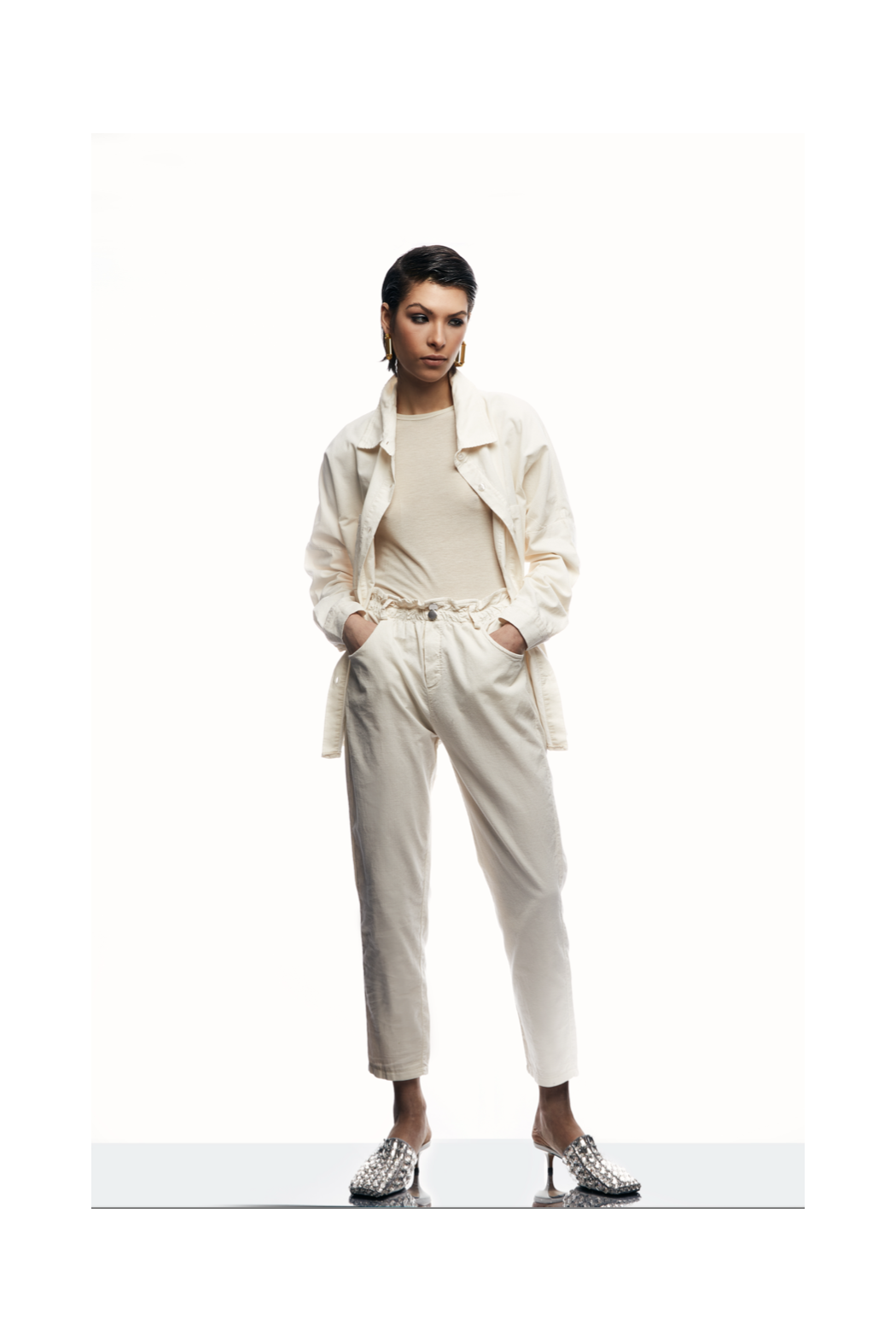 ALBERTA   242W2H1L PANTALONI Bianco