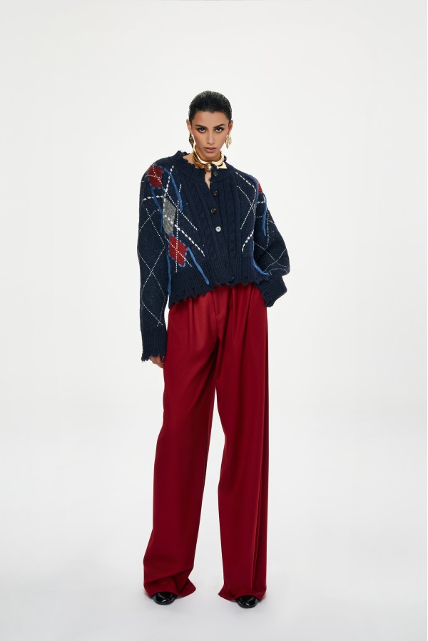 HILLARYS   242W5A7 PANTALONI BORDEAUX